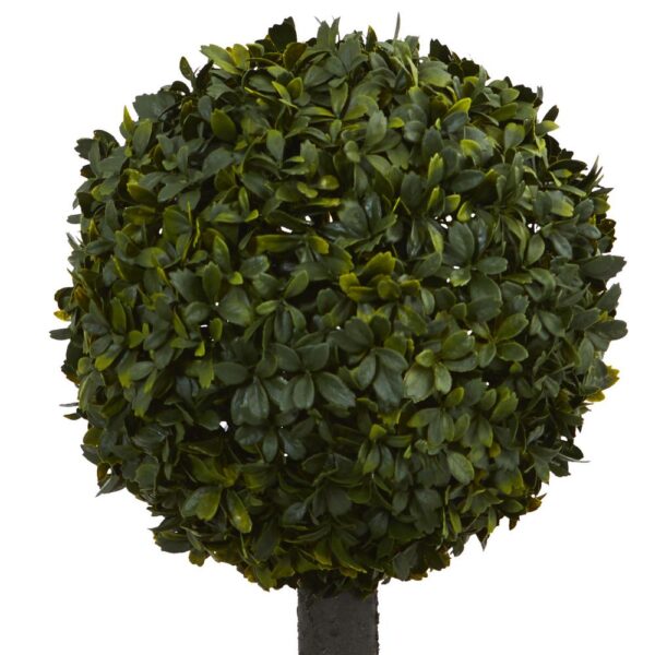 Nearly Natural 27 in. High Indoor Boxwood Ball Topiary Artificial Tree in Decorative Planter