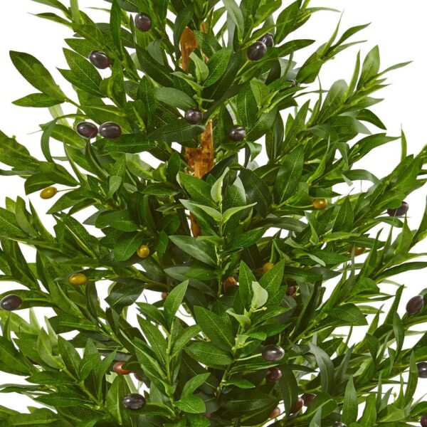 Nearly Natural Indoor/Outdoor 35-In. Olive Cone Topiary Artificial Tree in Terra Cotta Planter