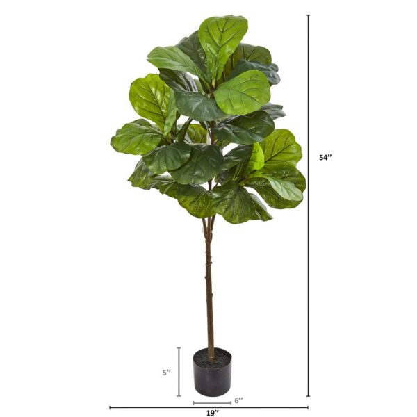 Nearly Natural 54 in. Fiddle Leaf Artificial Tree (Real Touch)
