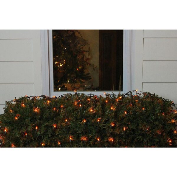 Northlight 4 ft. x 6 ft. Orange Mini Net Style Christmas Lights with Green Wire