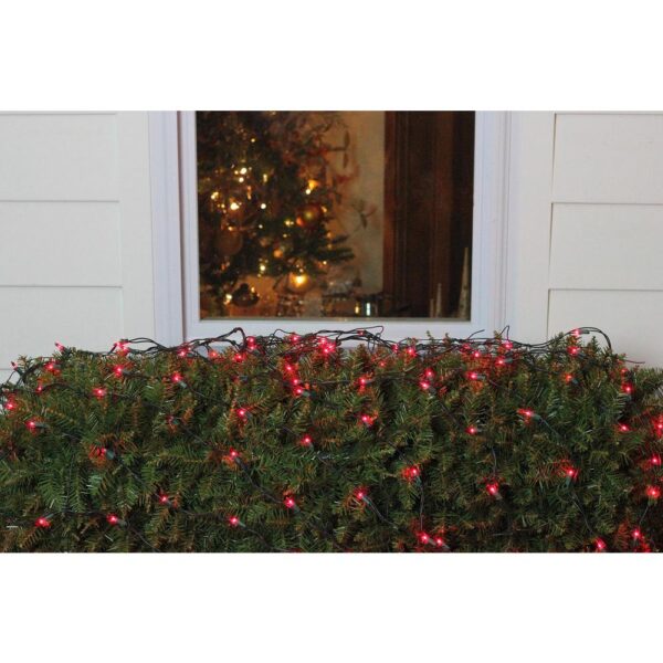 Northlight 4 ft. x 6 ft. Red Mini Net Style Christmas Lights with Green Wire