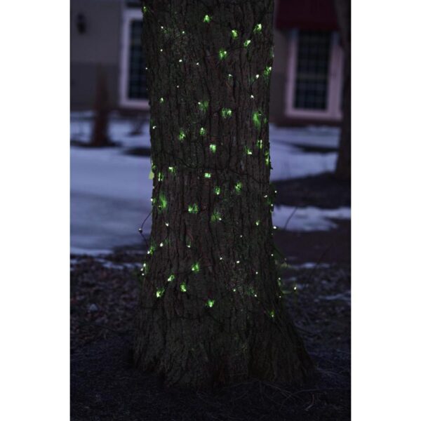 Northlight 2 ft. x 8 ft. Green LED Net Style Tree Trunk Wrap Christmas Lights with Brown Wire