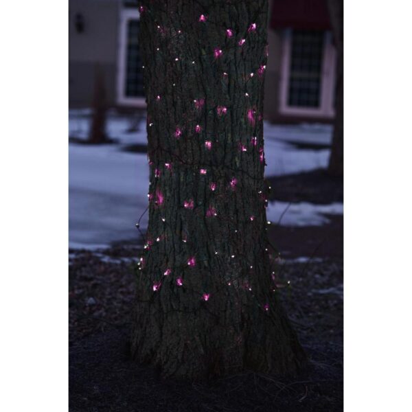 Northlight 2 ft. x 8 ft. Pink LED Net Style Tree Trunk Wrap Christmas Lights with Brown Wire