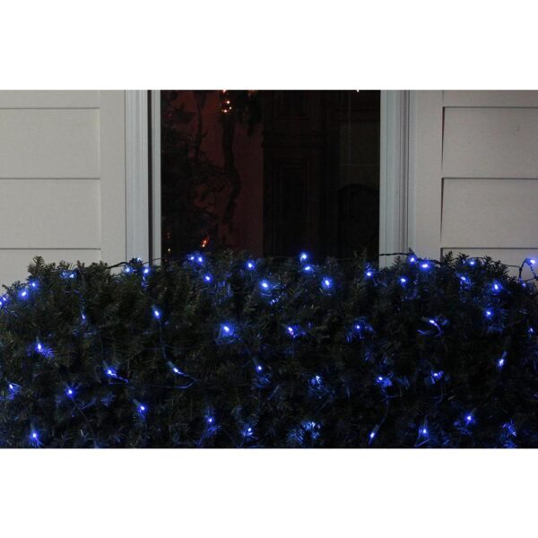 Northlight 4 ft. x 6 ft. Blue LED Net Style Christmas Lights with Green Wire