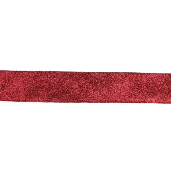 Northlight 2.5 in. x 16 yds. Sparkles and Glitter Red Solid Wired Craft Ribbon