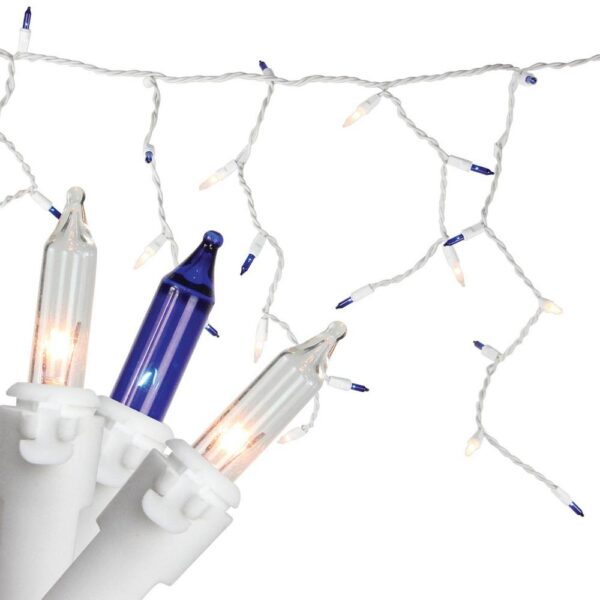 Northlight 7 ft. 100-Light Blue and Clear Mini Icicle Lights