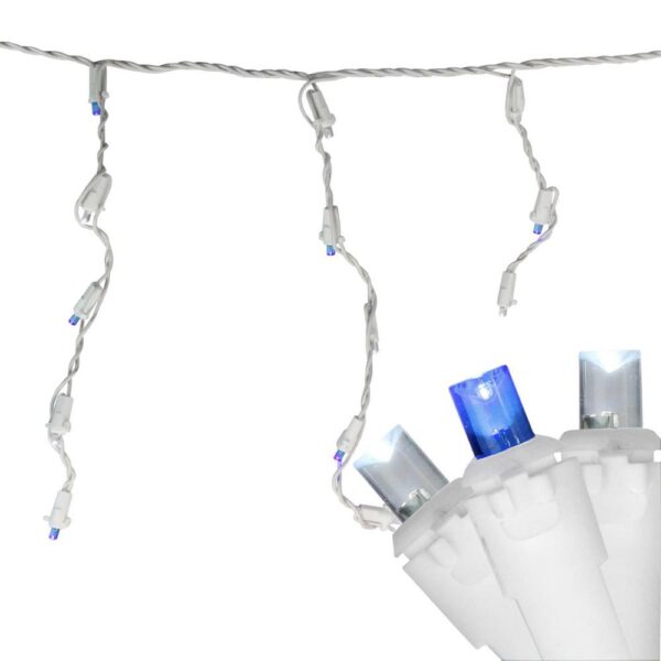 Northlight 6.75 ft. 100-Light Blue and Pure White LED Wide Angle Icicle Lights