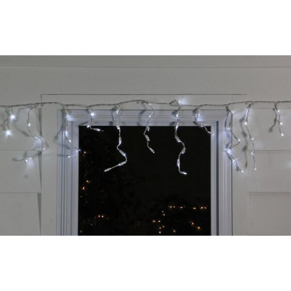 Northlight 6.75 ft. 100-Light Pure White LED Wide Angle Icicle Lights