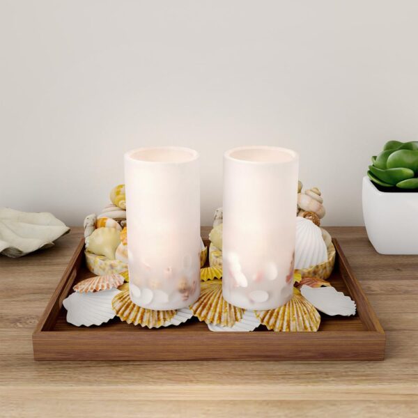 Lavish Home Seashell LED Flameless Candle Set (Set of 2)