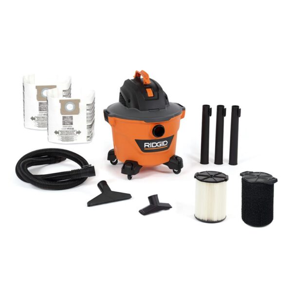 RIDGID 9 Gal. 4.25-Peak HP NXT Wet/Dry Shop Vacuum with Standard Filter, Wet Filter, Dust Bags, Hose and Accessories