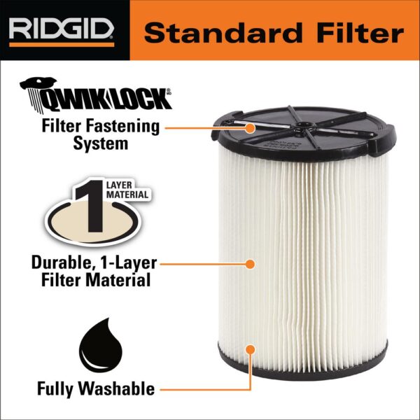 RIDGID 12 Gal. 6.0-Peak HP NXT Wet/Dry Shop Vacuum with Detachable Blower, Two Additional Filters and Premium Car Cleaning Kit
