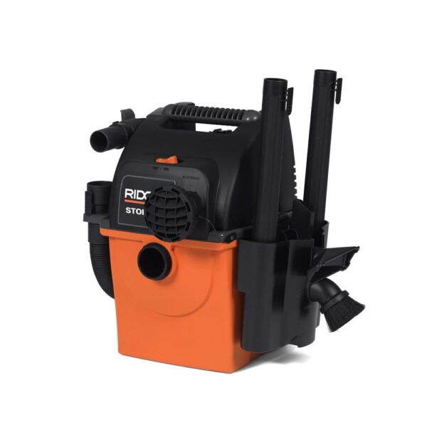RIDGID 5 Gal. 5.0-Peak HP Portable Wall-Mountable Wet/Dry Shop Vacuum with Filter, Hose and Accessories
