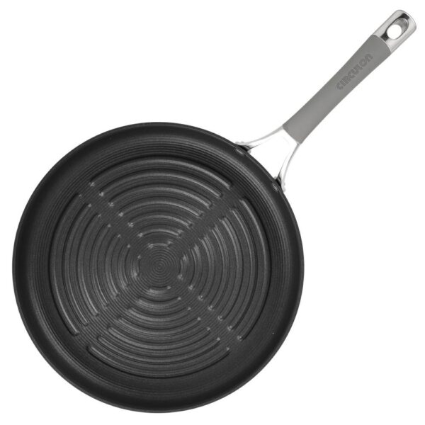 Circulon Elementum 11 in. Hard-Anodized Aluminum Nonstick Grill Pan in Oyster Gray