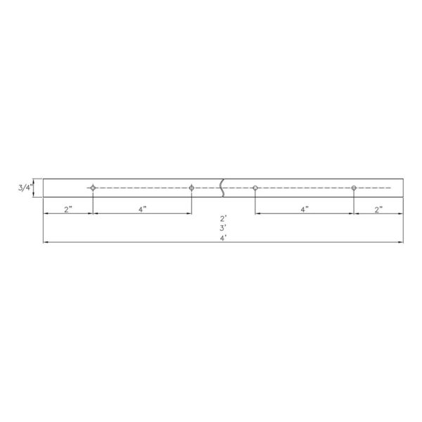 POWERTEC 48 in. Double-Cut Profile Universal T-Track with Predrilled Mounting Holes (4-Pack)