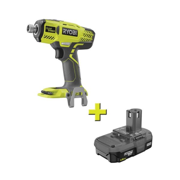 RYOBI 18-Volt ONE+ Cordless 1/4 in. Hex QuietSTRIKE Pulse Driver with 1.5 Ah Compact Lithium-Ion Battery