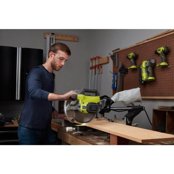RYOBI 15 Amp 10 in. Sliding Compound Miter Saw and 18-Volt Cordless ONE+ Drill/Driver, Circular Saw Kit