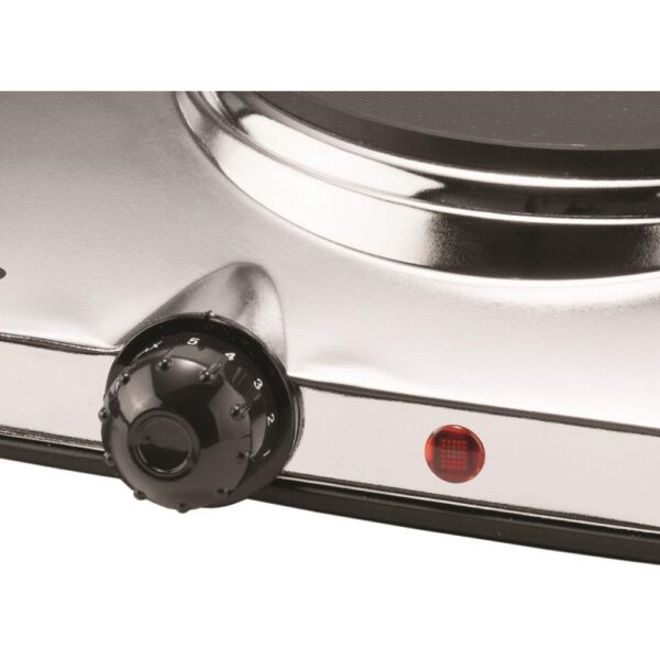 Brentwood Appliances 1440W 2-Burner 7.5 in. Silver Electric Hot Plate