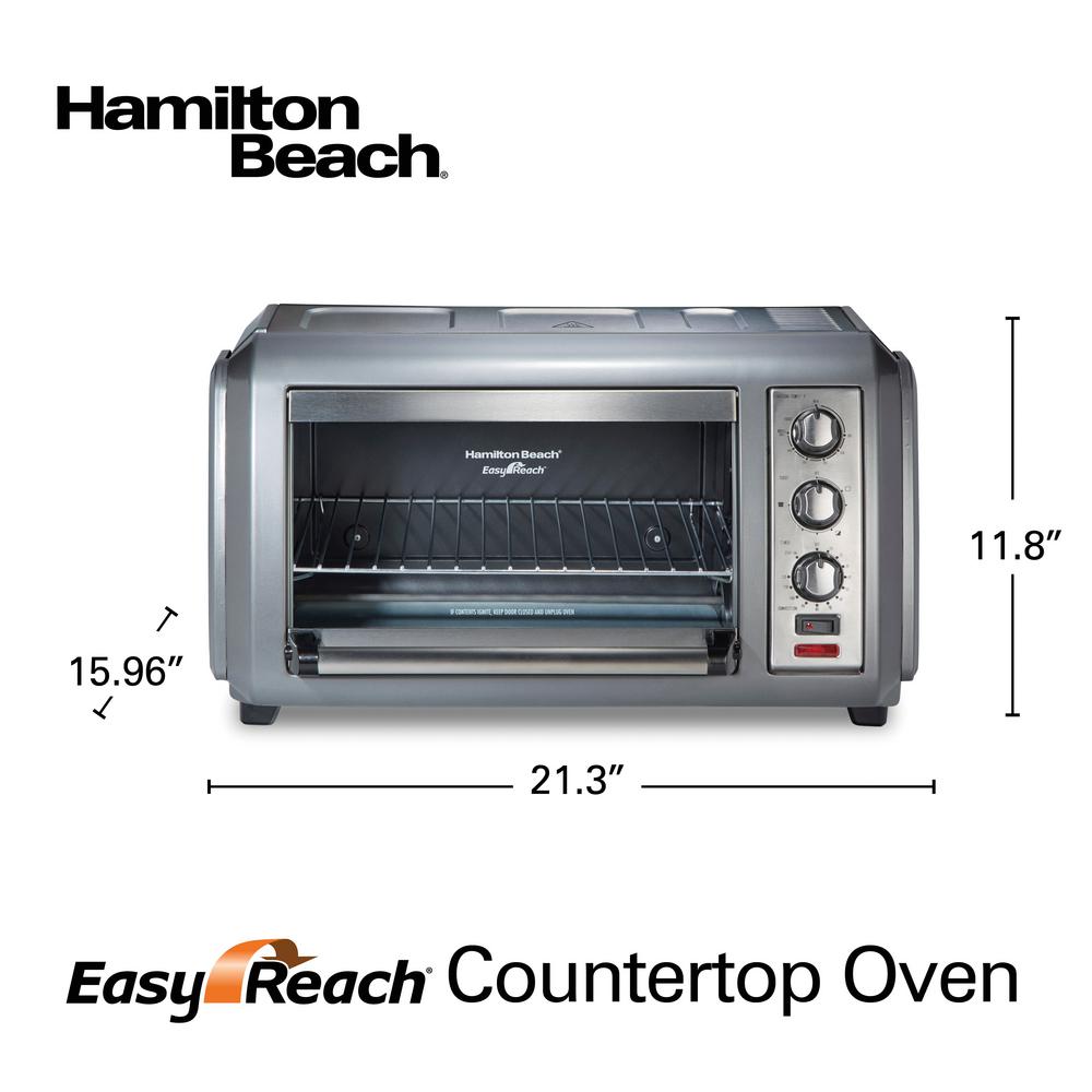 Hamilton Beach 6-Slice Gray Convection Toaster Oven (1400-Watt) in the Toaster  Ovens department at