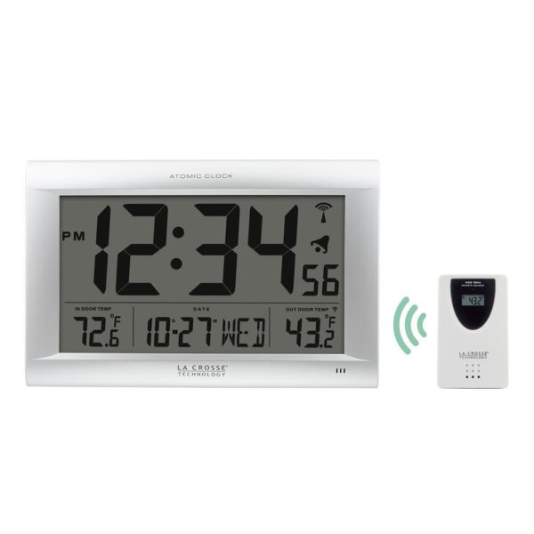 La Crosse Technology Jumbo Atomic Digital Wall Clock with Outdoor Temperature