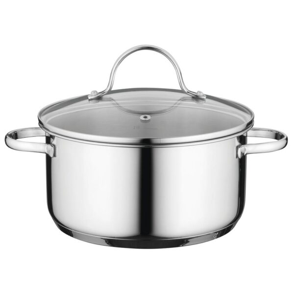 BergHOFF Essentials Comfort 3.3 qt. Round Stainless Steel Casserole Dish with Glass Lid