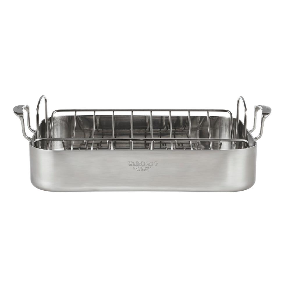 Cuisinart MultiClad Pro 6 Qt. Stainless Steel Roasting Pan with Rack –  Monsecta Depot