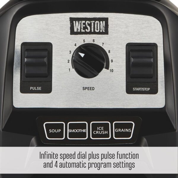 Weston Pro Series 64 oz. 10-Speed Black Blender with 4 Preprogrammed Settings