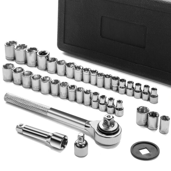 Stark 1/4 in. and 3/8 in. Drive Duo Combination SAE/Metric Impact Socket Set (40-Pieces)