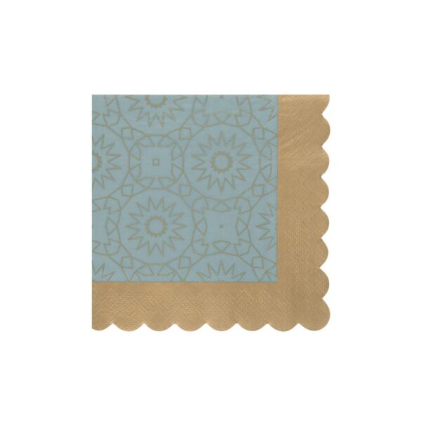 Sugar Plum Party 32-Piece Blue and Gold Assorted Disposable Cocktail Paper Napkin