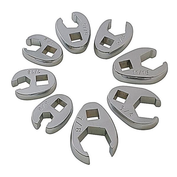 SUNEX TOOLS 3/8 in. Drive Fractional Crowfoot Flare Nut Wrench Set (8-Piece)