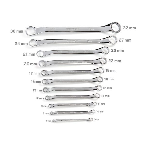TEKTON 6-32 mm 45° Offset Box End Wrench Set with Pouch (11-Piece)