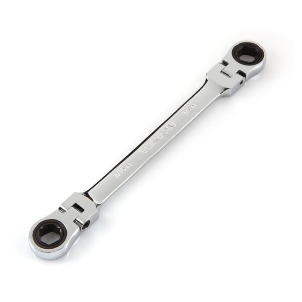 TEKTON 7/16 in. x 1/2 in. Flex-Head Ratcheting Box End Wrench