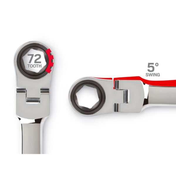 TEKTON 9/16 in. Flex-Head Ratcheting Combination Wrench