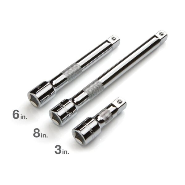 TEKTON 1/2 in. Drive 3, 6, 8 in. Extension Bar Set (3-Piece)