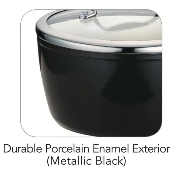 Tramontina Gourmet Ceramica Deluxe 3 qt. Aluminum Ceramic Nonstick Sauce Pan in Metallic Black with Glass Lid