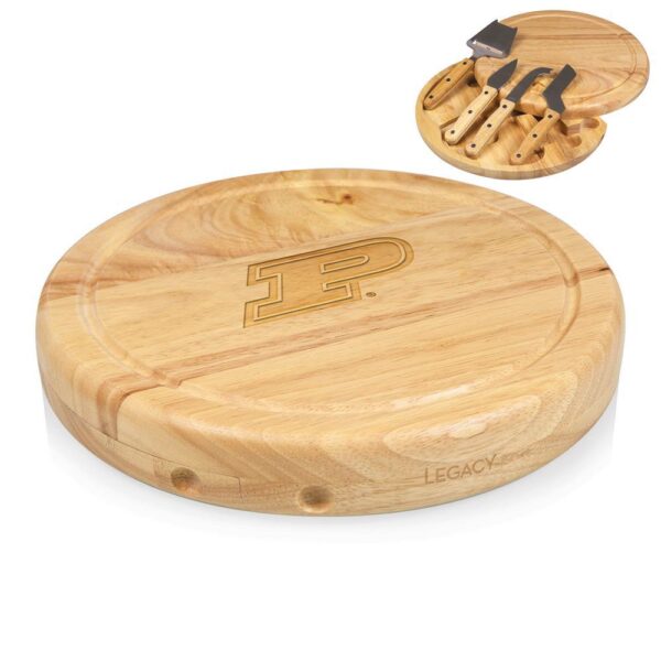 TOSCANA Purdue Boilermakers Circo Wood Cheese Board Set with Tools
