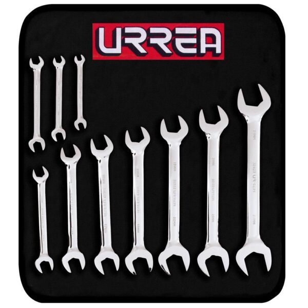 URREA Metric Open End Chrome Wrench Set (10-Piece)