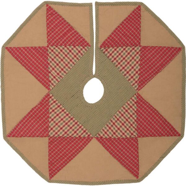 VHC Brands 21 in. Dolly Star Natural Tan Primitive Christmas Decor Tree Skirt