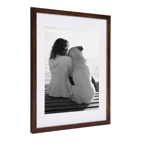 DesignOvation Gallery 14 in. x 18 in. Matted to 11 in. x 14 in. Walnut Brown Picture Frame (Set of 2)