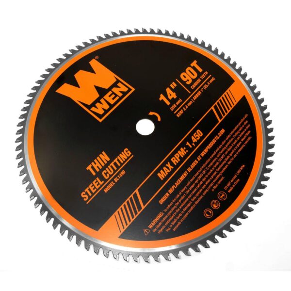 WEN 14 in. 90-Tooth Carbide-Tipped Professional Metal Saw Blade for Thin Steel Cutting