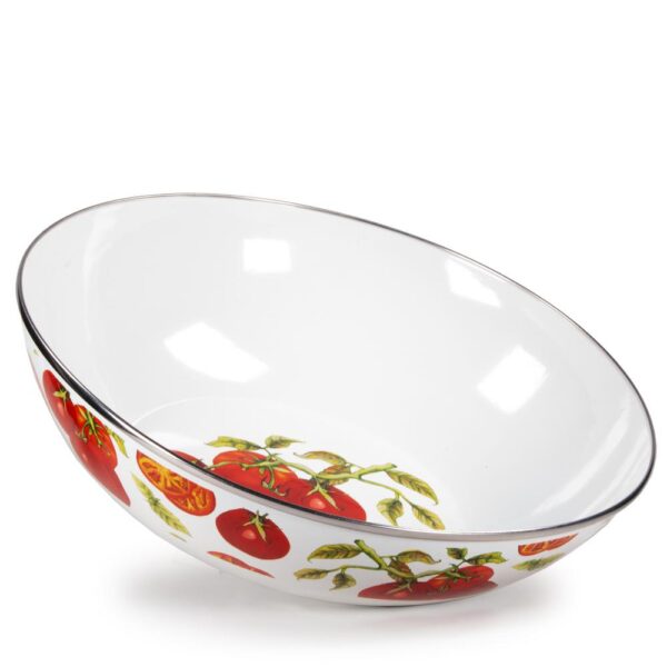 Golden Rabbit Tomatoes 5 qt. Enamelware Round Catering Bowl