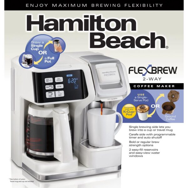 Hamilton Beach 12-Cup White FlexBrew 2-Way Coffee Maker