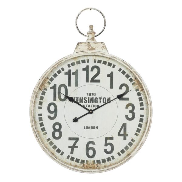 LITTON LANE 32 in. x 24 in. London Inspired Antique Round Wall Clock