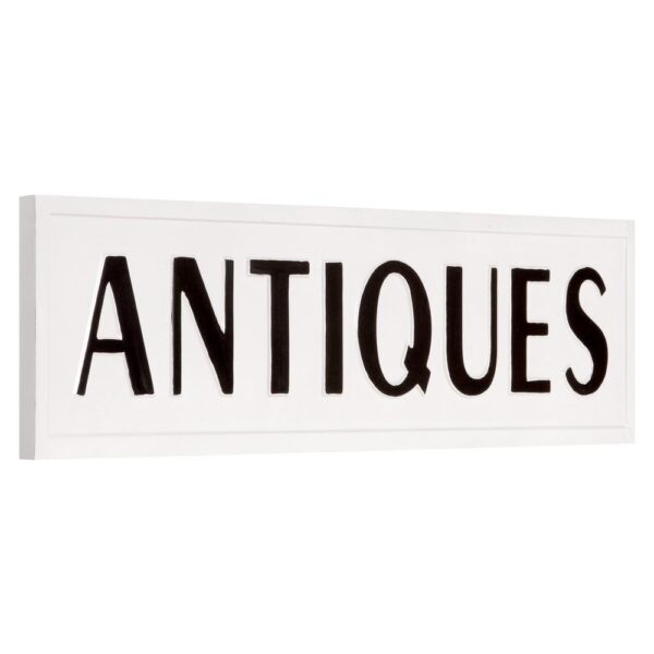 Pinnacle 10 in. x 36 in. Rustic Antiques White Metal Wall Sign