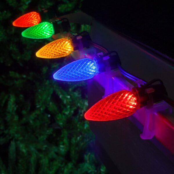 Wintergreen Lighting OptiCore C9 LED Multi-Color Faceted Christmas Light Bulbs (25-Pack)