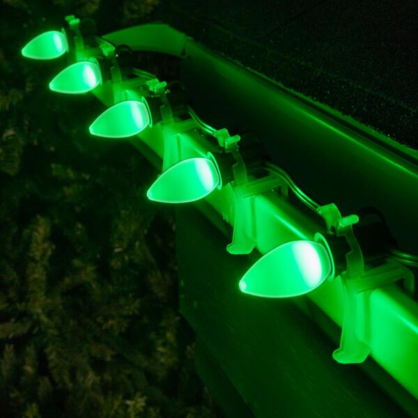 Wintergreen Lighting OptiCore C7 LED Green Smooth/Opaque Christmas Light Bulbs (25-Pack)