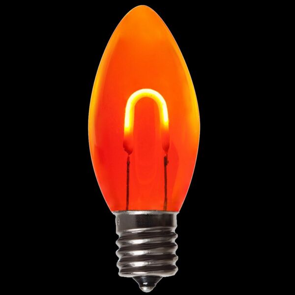 Wintergreen Lighting FlexFilament C9 LED Shatterproof Orange Vintage Edison Christmas Light Bulbs (5-Pack)