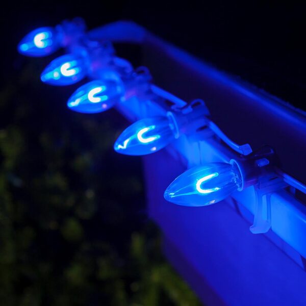 Wintergreen Lighting FlexFilament C9 LED Shatterproof Blue Vintage Edison Christmas Light Bulbs (5-Pack)