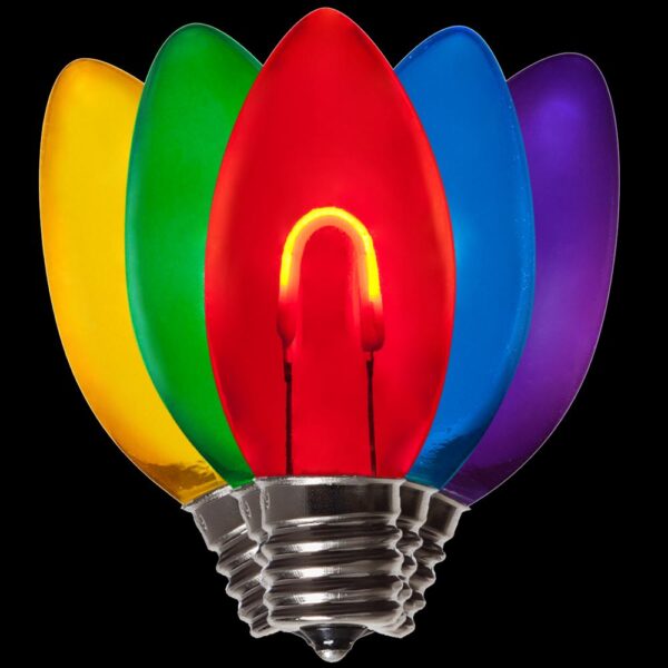 Wintergreen Lighting FlexFilament C9 LED Shatterproof Multi-Color Vintage Edison Christmas Light Bulbs (5-Pack)