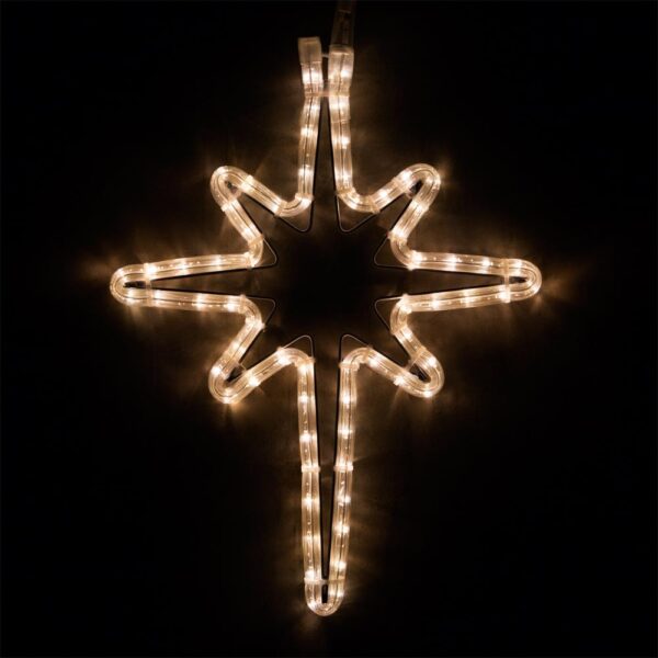 Wintergreen Lighting 18 in. 65-Light LED Warm White Hanging Bethlehem Star