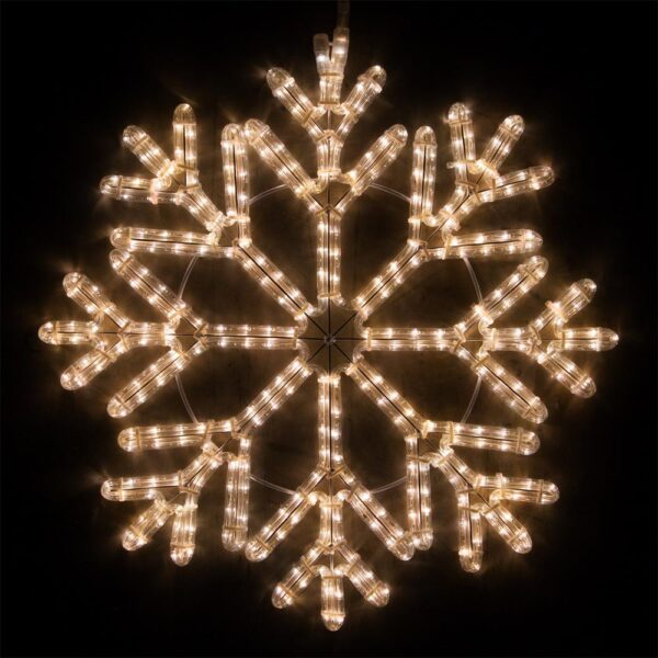 Wintergreen Lighting 24 in. 380-Light LED Warm White 40 Point Hanging Snowflake Decor